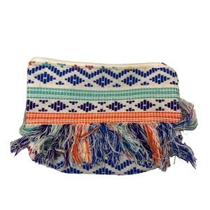 PRINTED pouch with tassel design